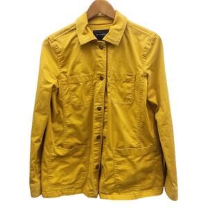 Banana Republic Womens  Barn Field Jacket Mustard Gold Shirt  Snap Closure Small